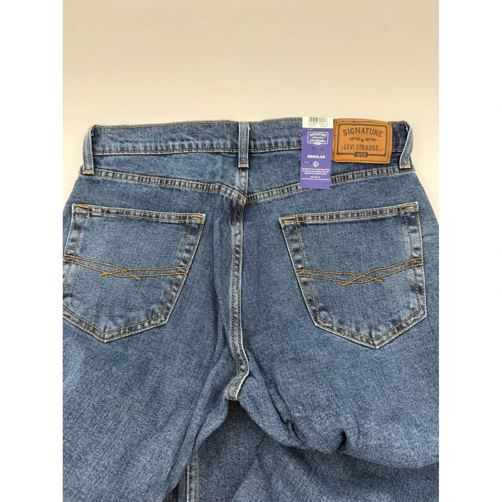 Signature by Levi Strauss Gold Men Regular Fit Flex Performance Jeans 33x30 Blue